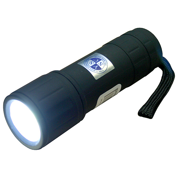 1W COB 70 Lumens Black Rubber Coated Mini Torch