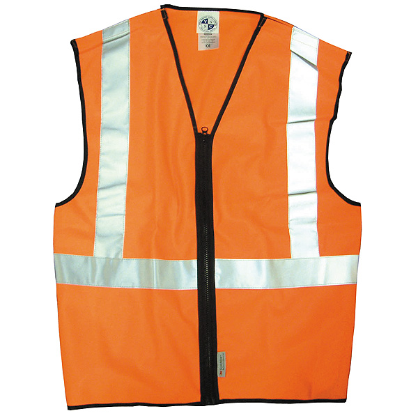 Orange Velcro Seamed Waistcoat - Large