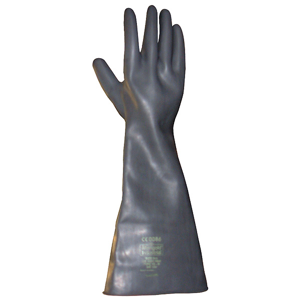 Black Rubber Gauntlet Gloves